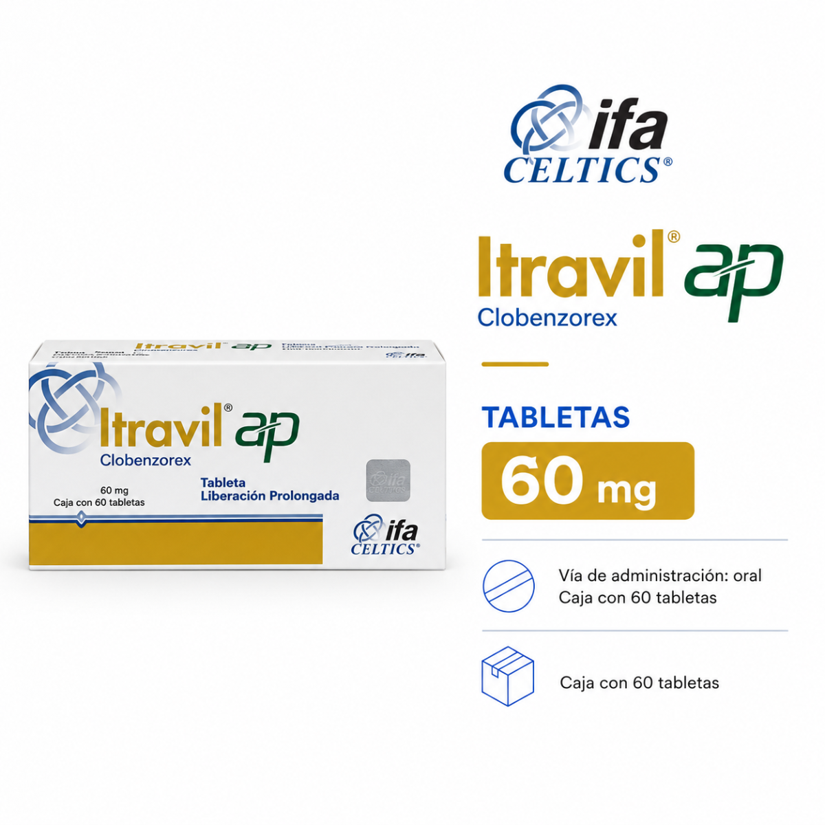 Itralvil Ap 60 Mg Caja con 60 Tabletas Liberación Prolongada