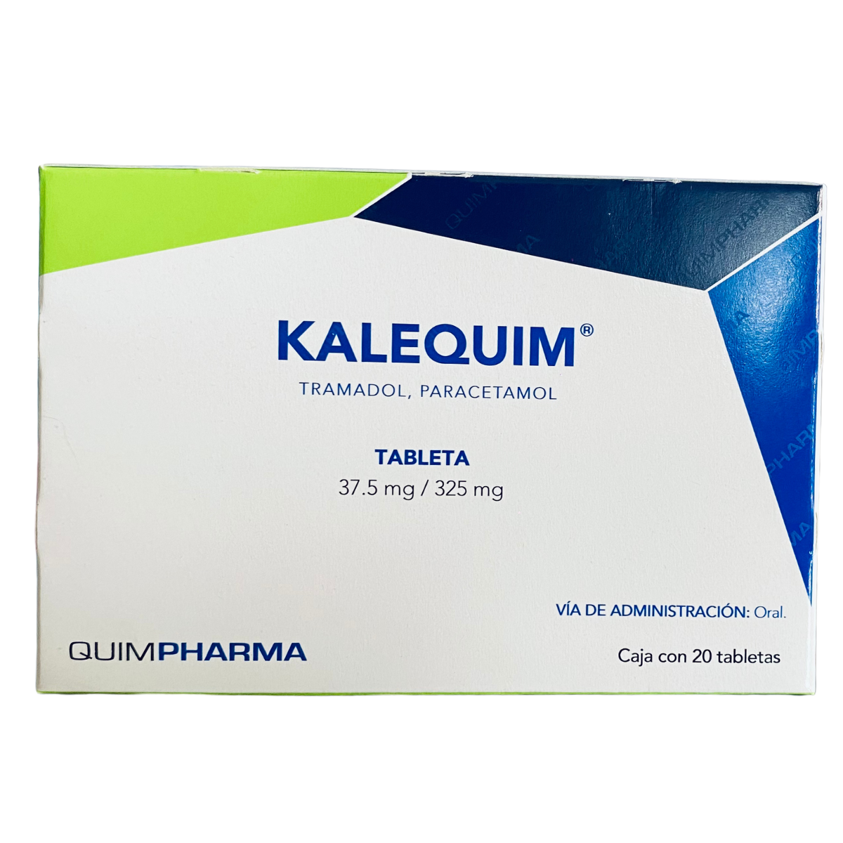 Quimpharma Kalequim Tramadol / Paracetamol 37.5 mg / 325 mg Caja con 20 Tabletas