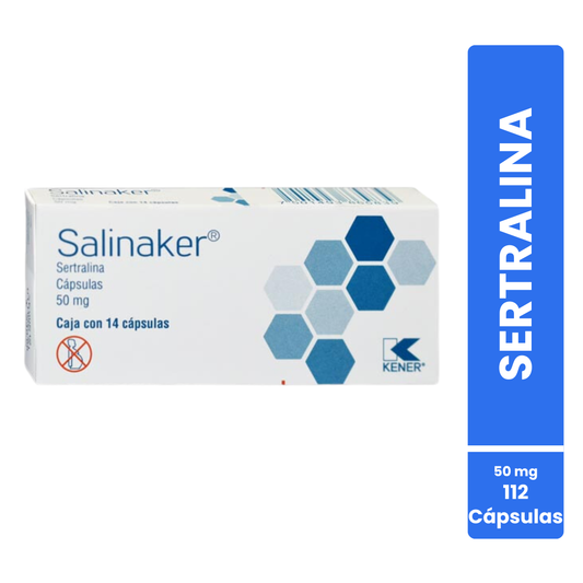 Salinaker Sertralina 50 Mg 8 Cajas De 14 Cápsulas C/u Kener