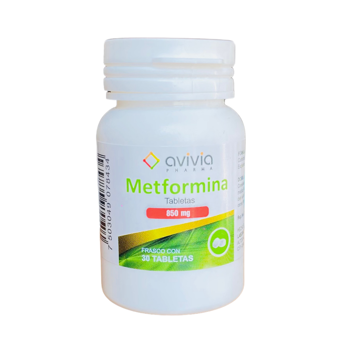 Avivia Metformina 850 gr Frasco con 30 Tabletas