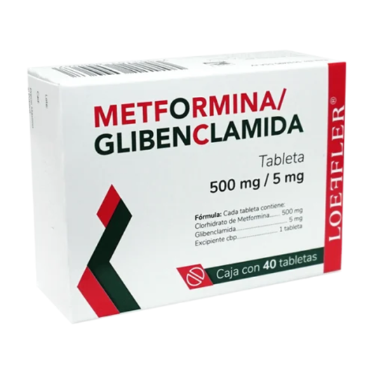 Loeffler Metformina / Glibenclamida 500 Mg / 5 Mg Caja con 40 Tabletas
