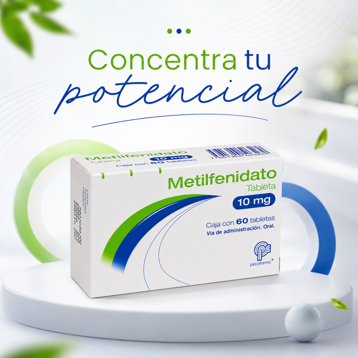 Metilfenidato 10mg con 60 Tabletas