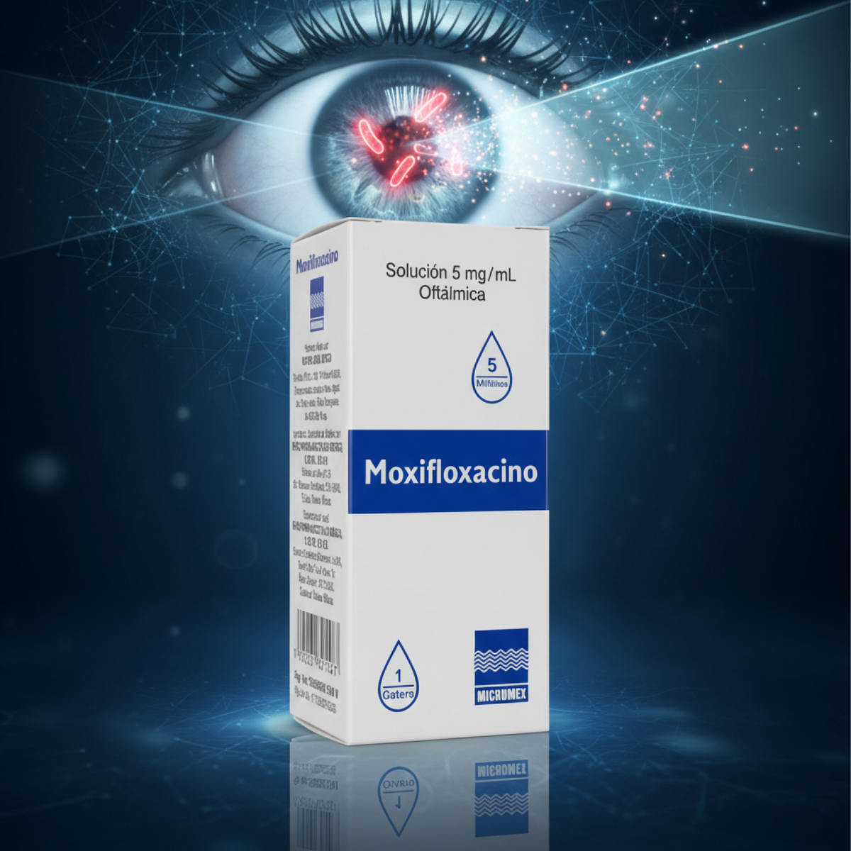 Moxifloxacino 5 mg solución oftálmica gotero con 5 mL