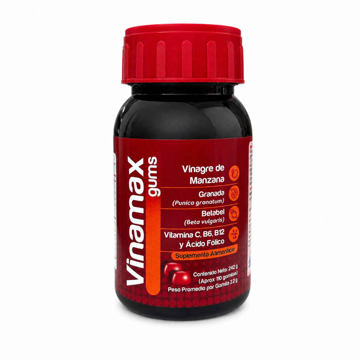 Vinamax Gums Frasco Con 110 Gomitas 242 G. Natutech