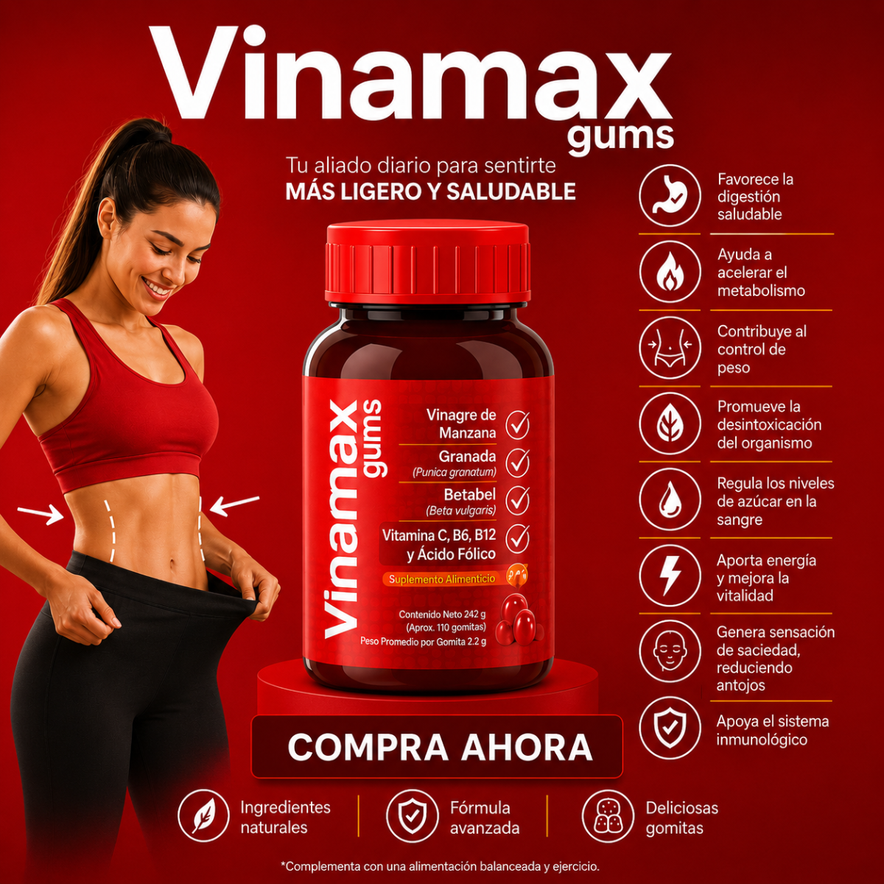 Vinamax Gums Frasco Con 110 Gomitas 242 G. Natutech