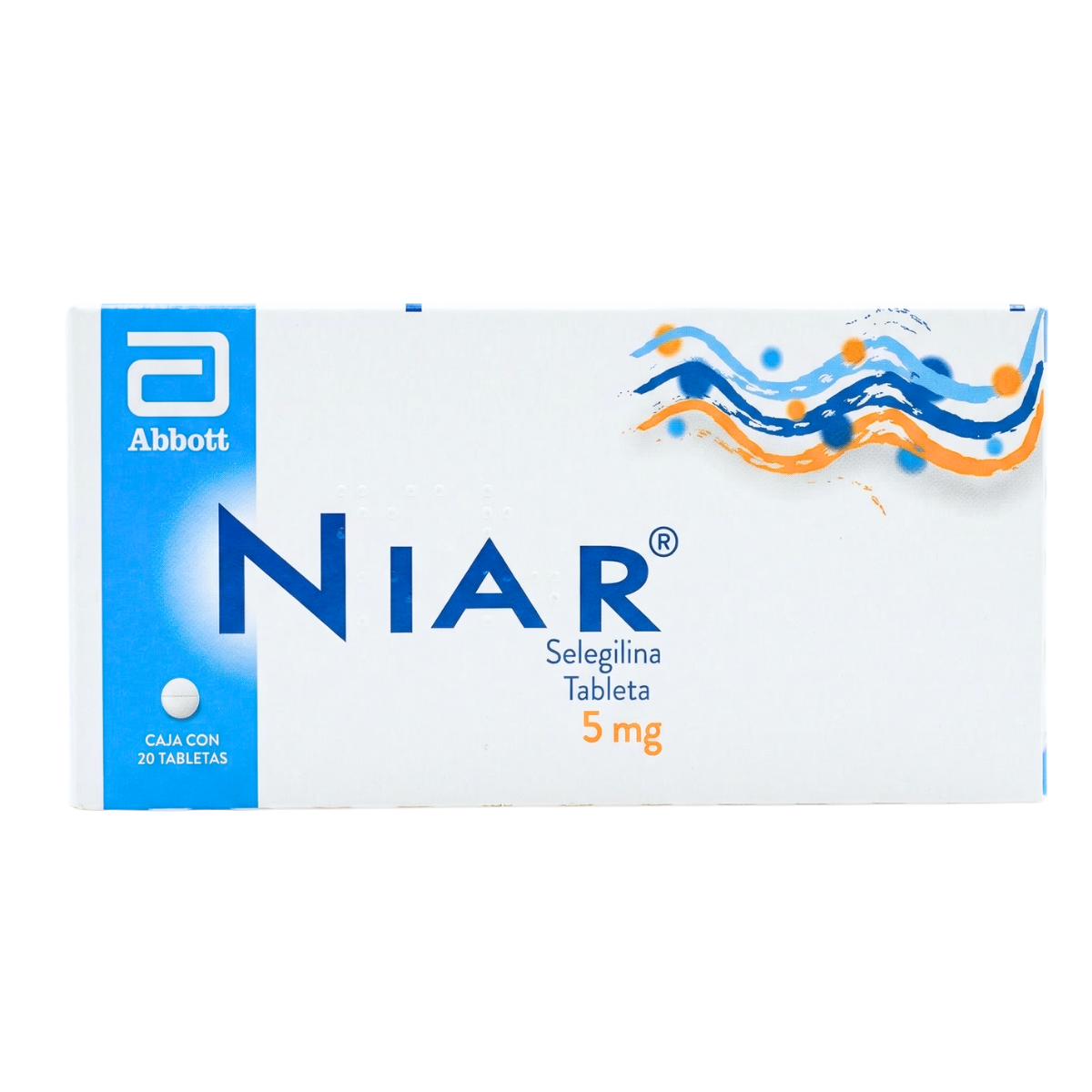 Niar Selegilina 5 mg caja con 20 tabletas Abbott