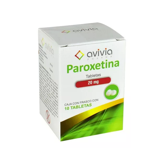 Avivia Paroxetina 20mg Frasco Con 10 Tabletas