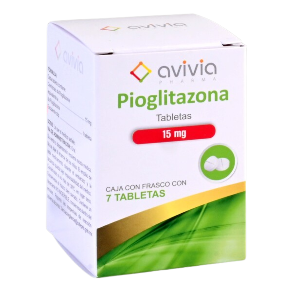 Avivia Pioglitazona Caja con 7 Tabletas 30 mg