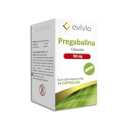 Avivia Pregabalina 150mg Frasco Con 14 Cápsulas