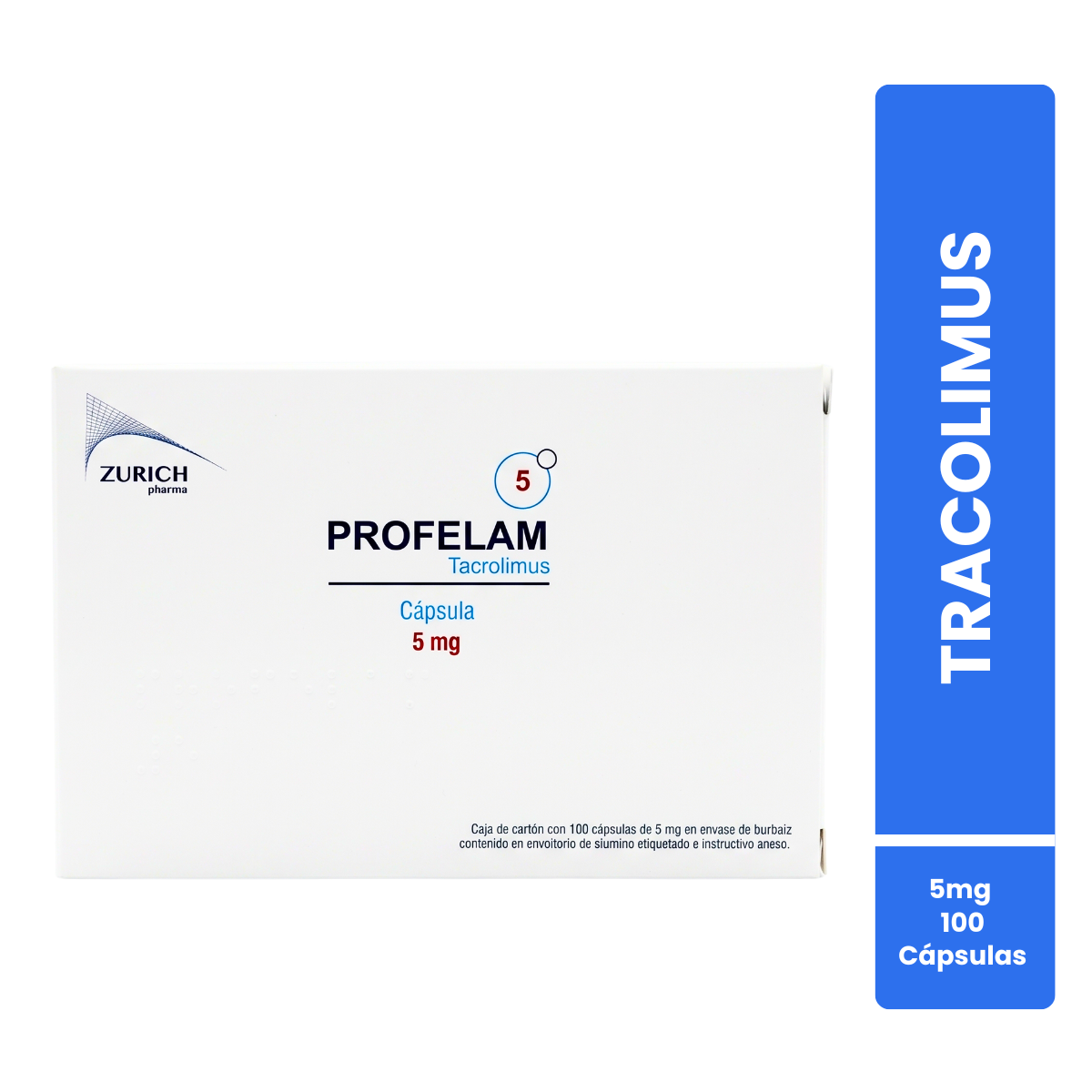 Profelam Tacrolimus 5 mg caja con 100 cápsulas Zurich