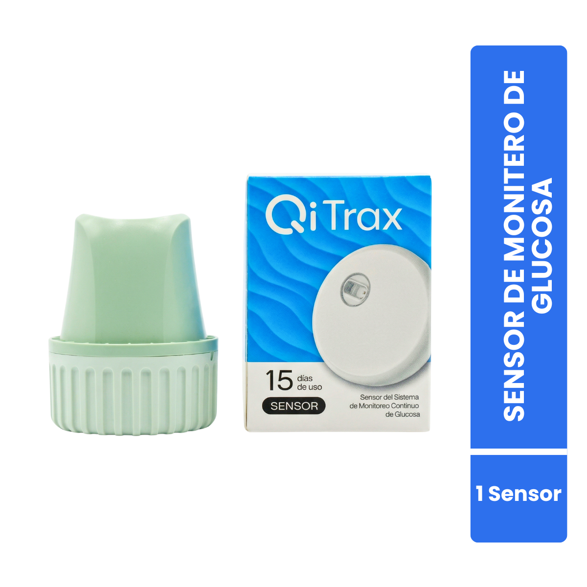 Qi Trax By Qi Health Caja con Sensor del Sistema de Monitoreo Continuo de Glucosa