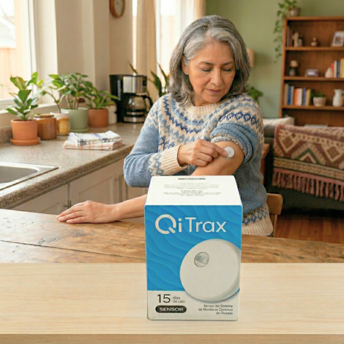 Qi Trax By Qi Health Caja con Sensor del Sistema de Monitoreo Continuo de Glucosa