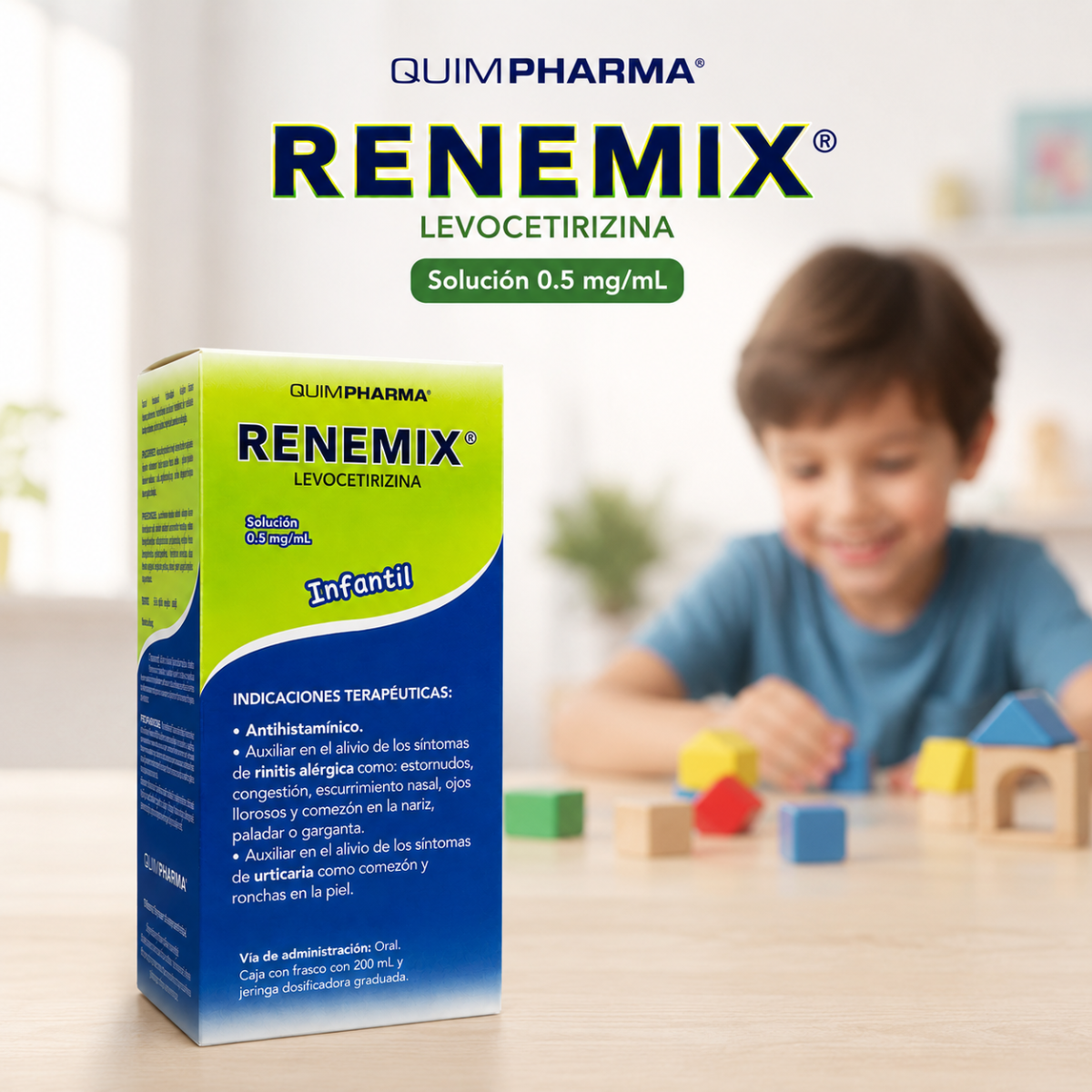 Renemix Levocetirizina infantil 0.5 mg/mL frasco con 200 mL