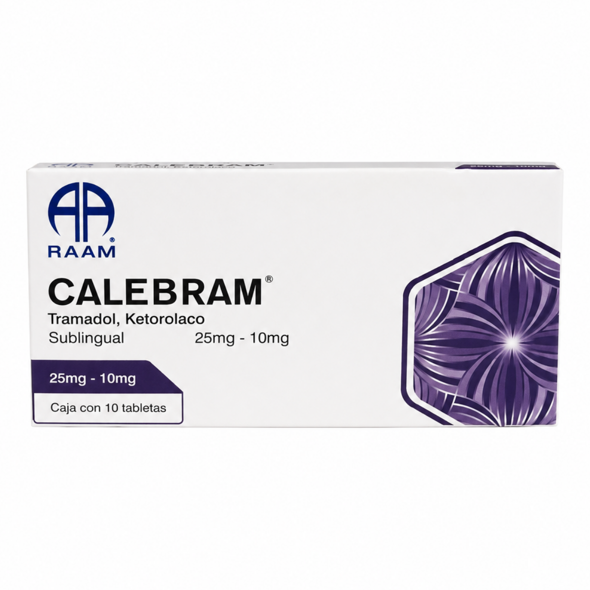 Calebram Ketorolaco 25mg 10mg con 10 Tabletas