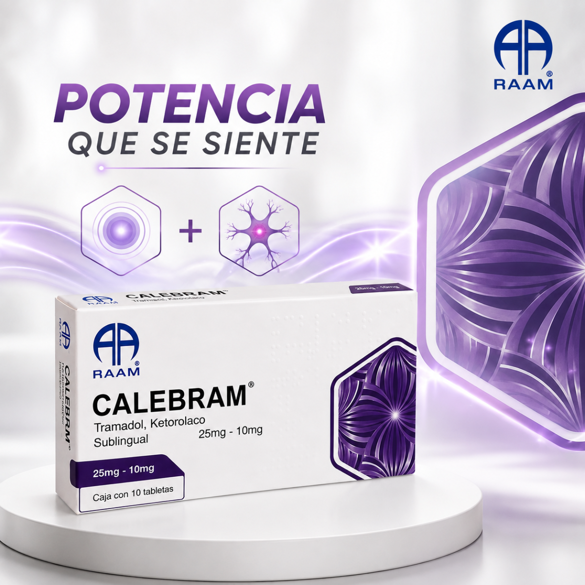 Calebram Ketorolaco 25mg 10mg con 10 Tabletas