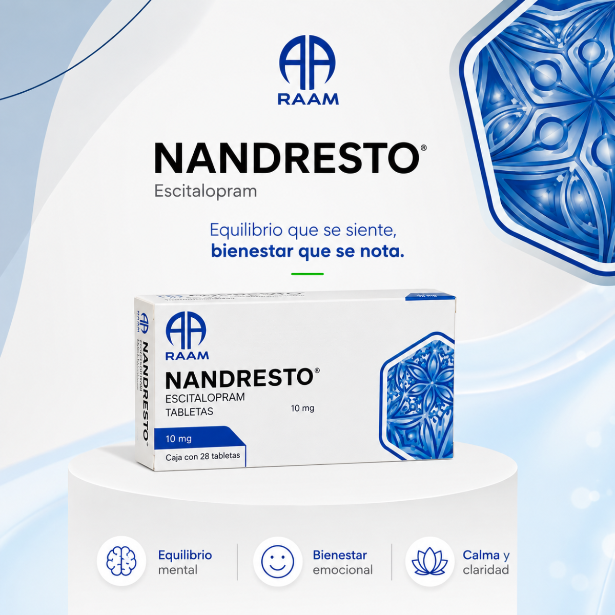 Nandresto Escitalopram 10 Mg, 28 Tabletas Raam