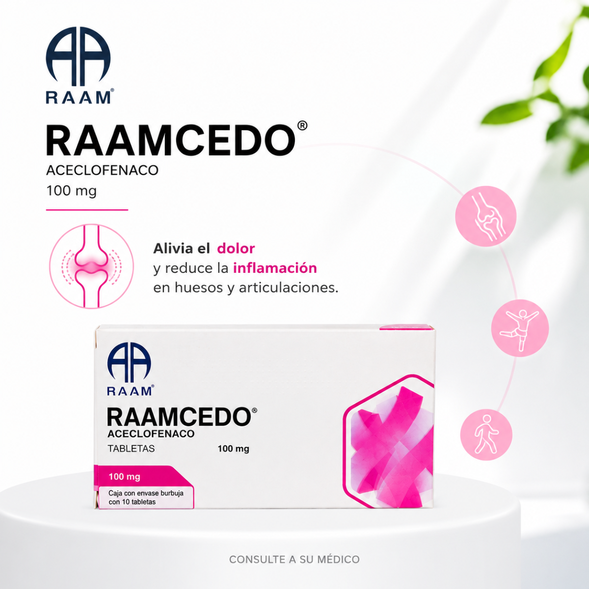 Raamcedo Aceclofenaco Raam Caja De 100 Mg Con 10 Tabletas