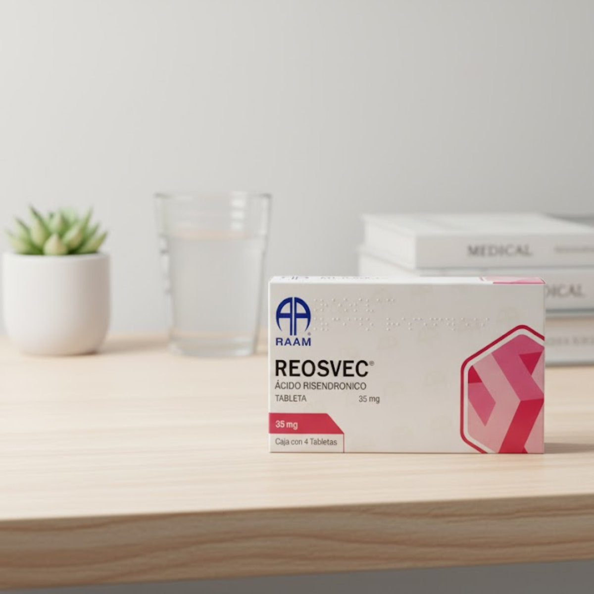 Reosvec Ácido Risedronico 35 Mg 3 Cajas Con 4 Caps C/u Raam