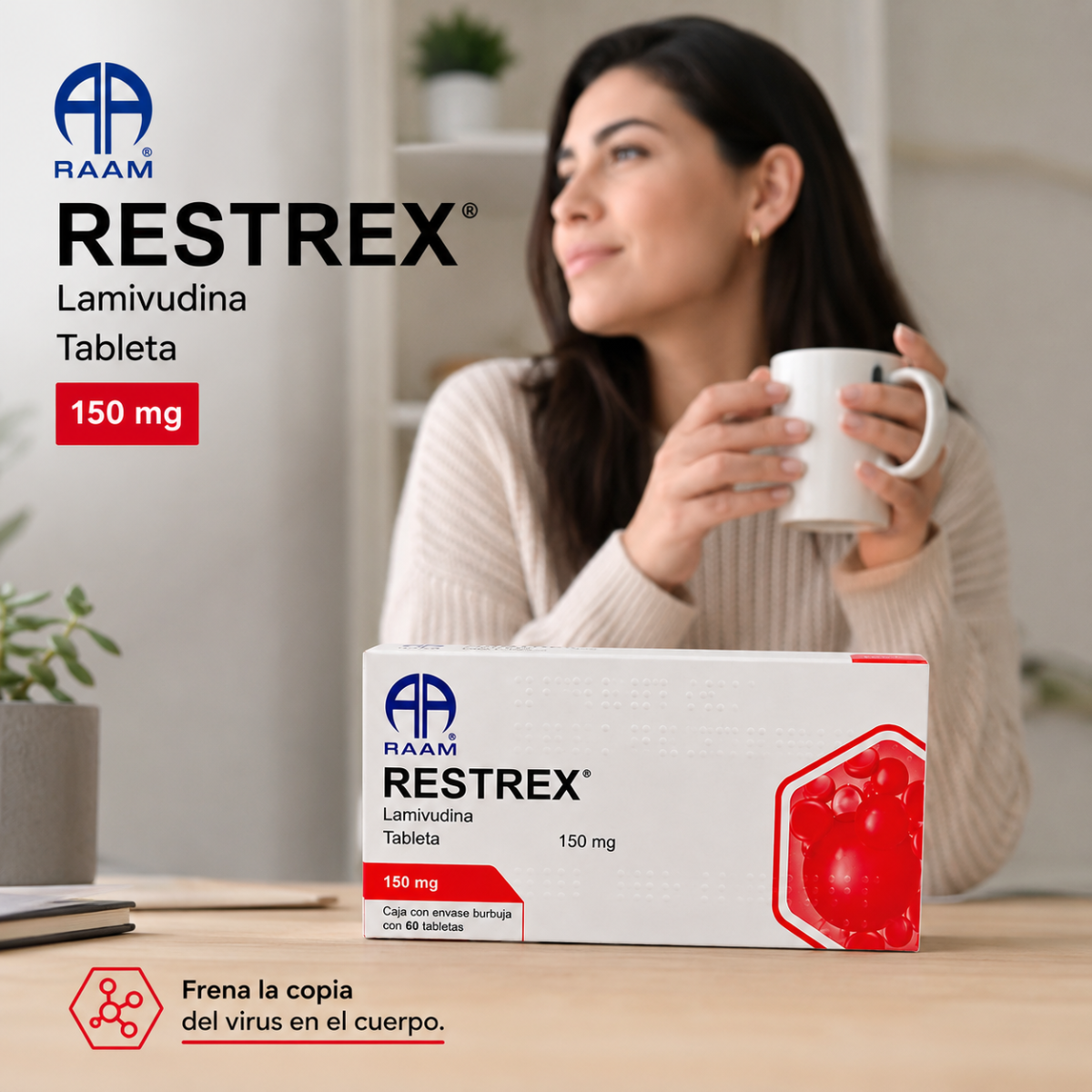 Lamivudina 150 Mg Restrex Caja Con 60 Tabletas Raam
