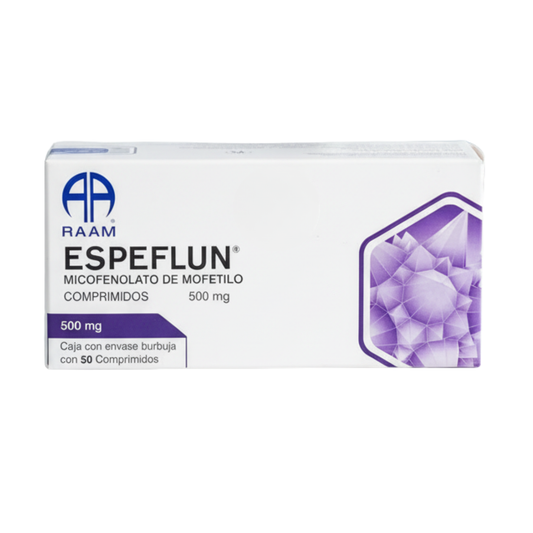 Espeflun Micofenolato de Mofetilo 500 Mg Caja con 50 Comprimidos Raam