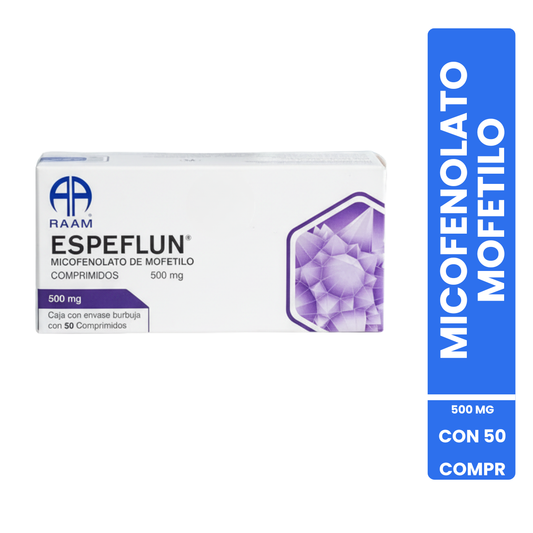 Espeflun Micofenolato de Mofetilo 500 Mg Caja con 50 Comprimidos Raam
