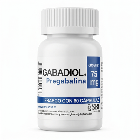 Gabadiol Pregabalina 75 Mg Frasco con 60 Cápsulas SBL Pharma