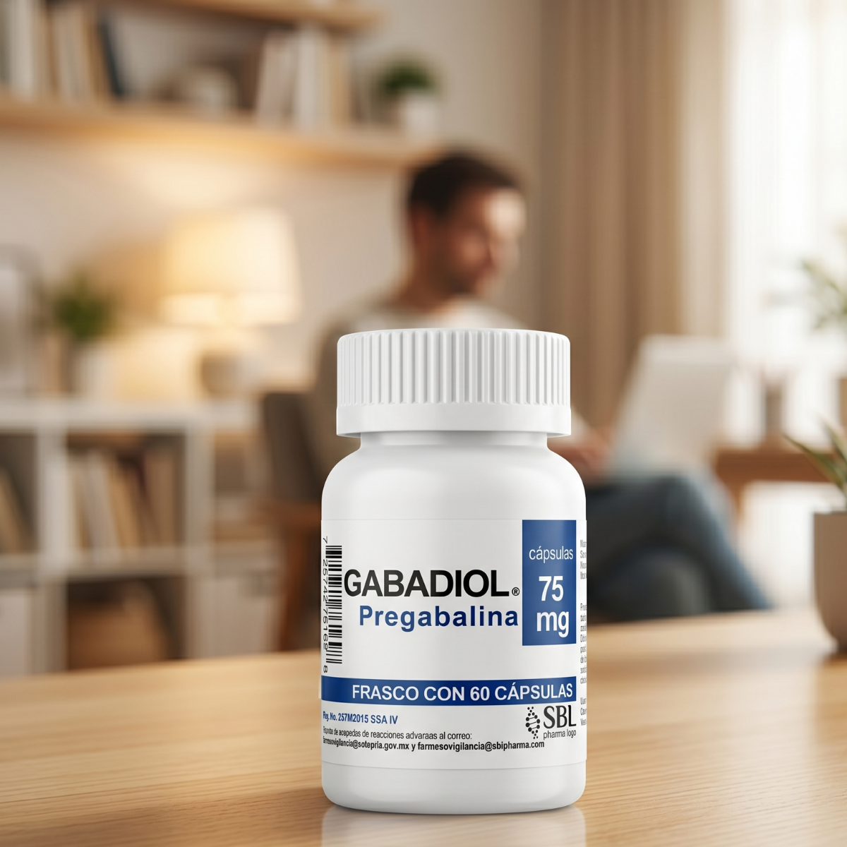 Gabadiol Pregabalina 75 Mg Frasco con 60 Cápsulas SBL Pharma