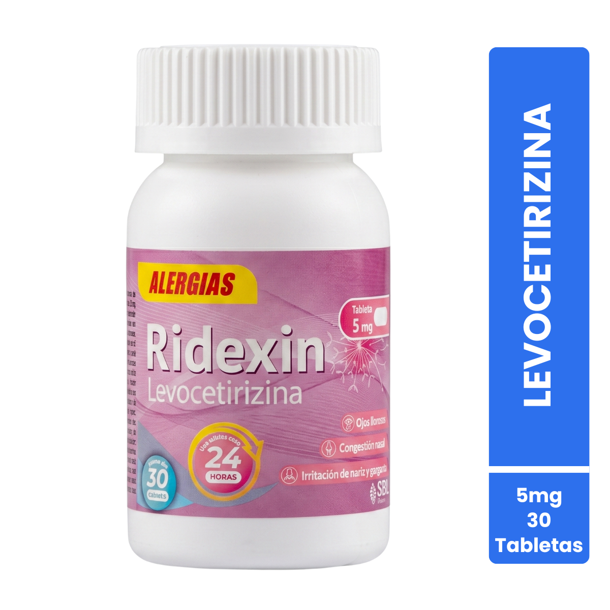 Ridexin Levocetirizina 5 Mg Frasco Con 30 Tabletas SBL Pharma