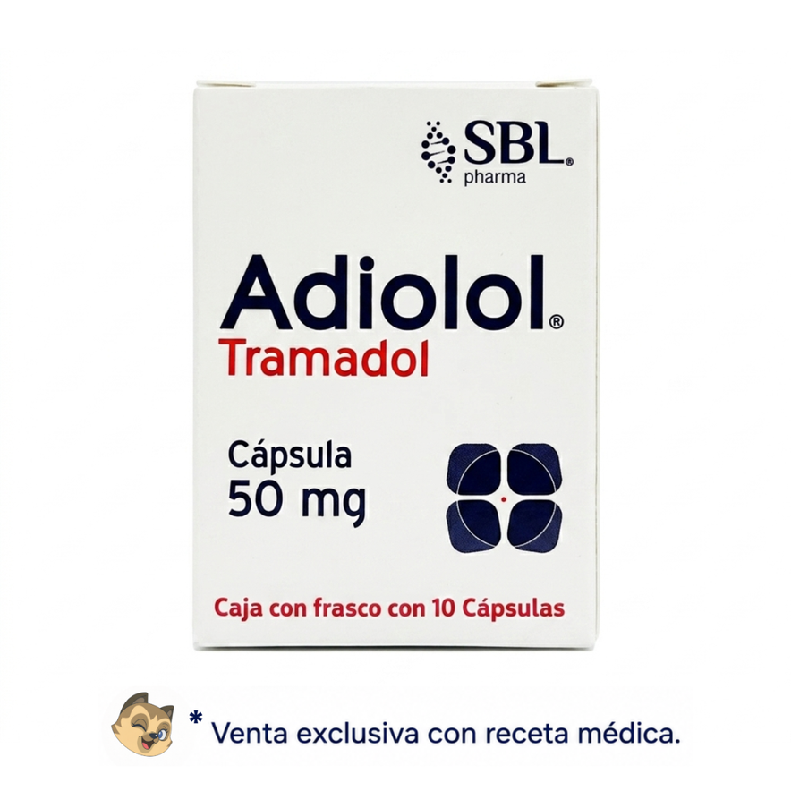 Adiolol Tramadol 50 Mg Caja con 10 Cápsulas SBL Pharma