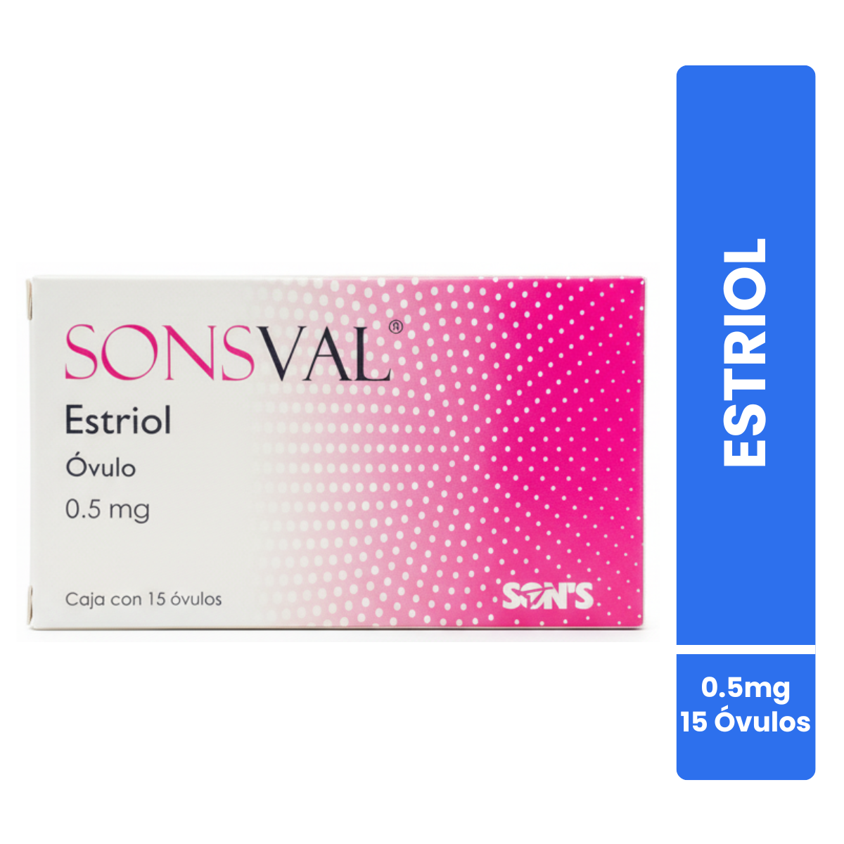 SONSVAL Estriol 0.5 mg caja con 15 óvulos Son's