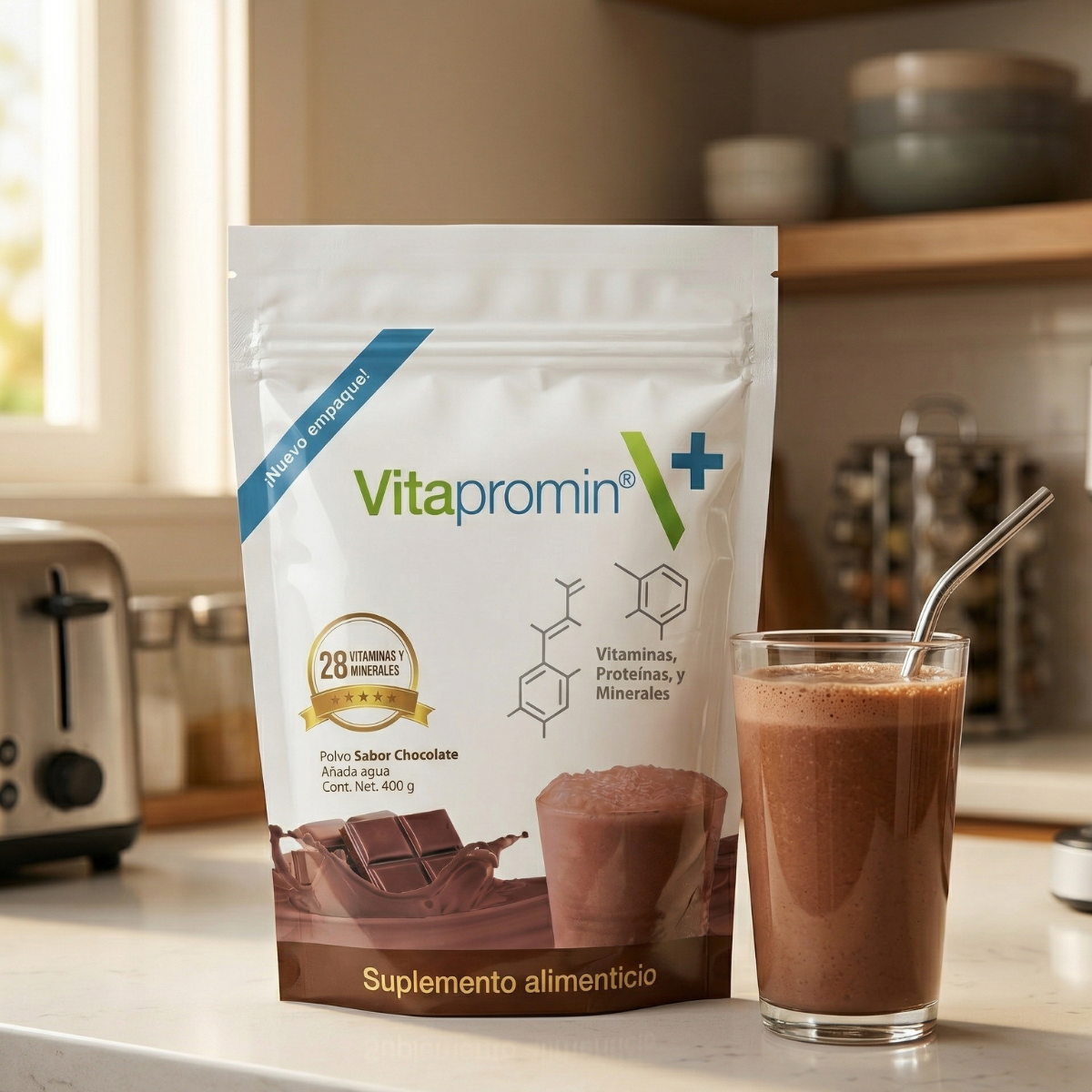Vitapromin Sabor Chocolate 400 Gr. Vitaminas, Proteínas y Minerales
