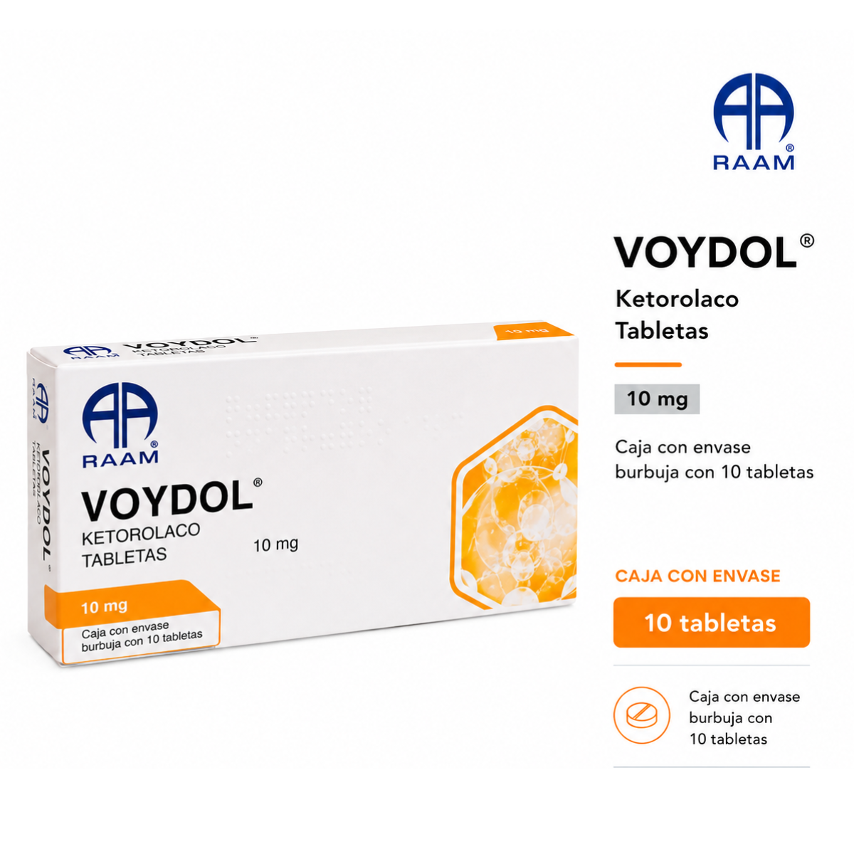 Voydol Ketorolaco 10 Mg 10 Tabletas