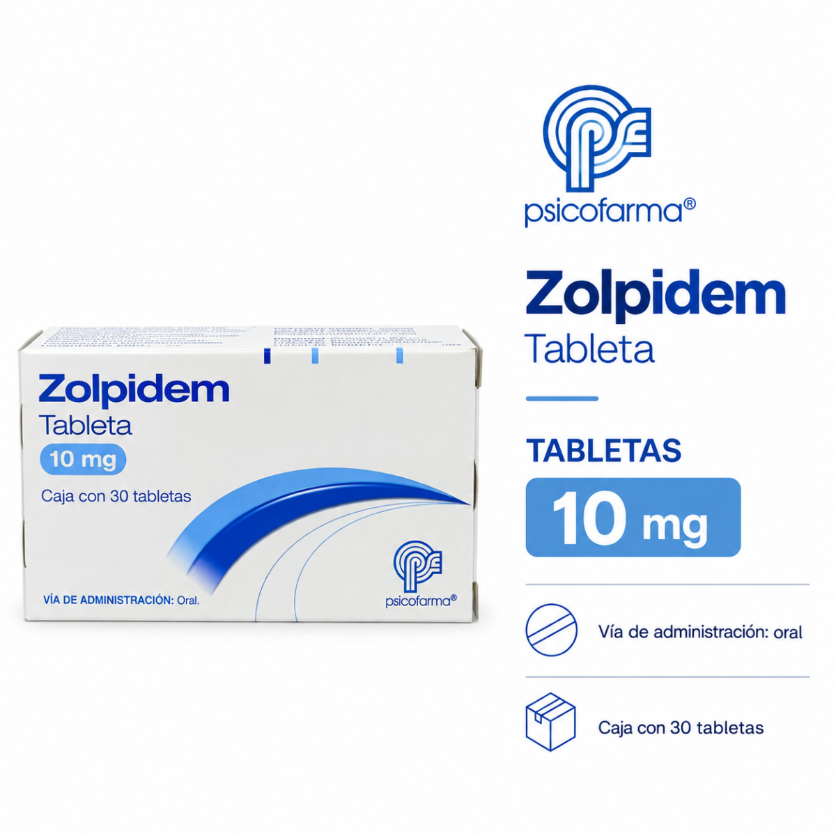 Zolpidem 10 Mg Caja con 30 Tabletas